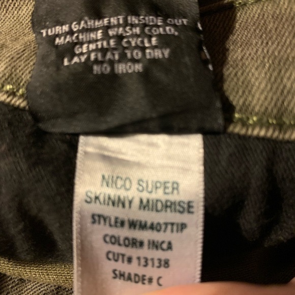 HUDSON NICO SUPER SKINNY MID RISE CAMOUFLAGE JEANS SIZE 26 - Picture 8 of 9